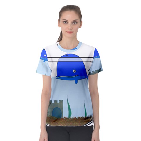 Wal-fish-small-world-lake-sea Women s Sport Mesh Tee by 99art