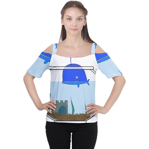 Wal-fish-small-world-lake-sea Cutout Shoulder Tee by 99art