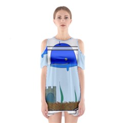 Wal-fish-small-world-lake-sea Shoulder Cutout One Piece Dress by 99art