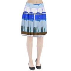 Wal-fish-small-world-lake-sea Pleated Skirt by 99art