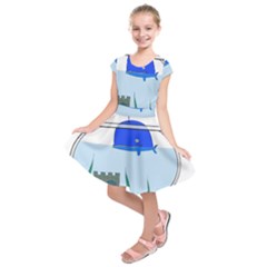 Wal-fish-small-world-lake-sea Kids  Short Sleeve Dress by 99art