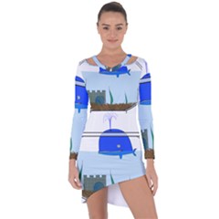 Wal-fish-small-world-lake-sea Asymmetric Cut-out Shift Dress by 99art