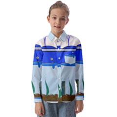 Wal-fish-small-world-lake-sea Kids  Long Sleeve Shirt by 99art