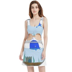 Wal-fish-small-world-lake-sea Velour Cutout Dress by 99art