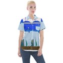 Wal-fish-small-world-lake-sea Women s Short Sleeve Pocket Shirt View1