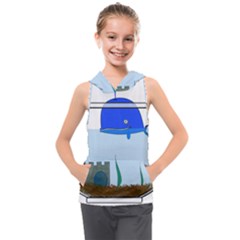 Wal-fish-small-world-lake-sea Kids  Sleeveless Hoodie by 99art