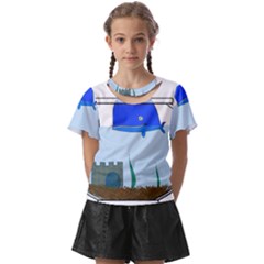 Wal-fish-small-world-lake-sea Kids  Front Cut Tee by 99art