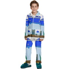 Wal-fish-small-world-lake-sea Kids  Long Sleeve Velvet Pajamas Set by 99art