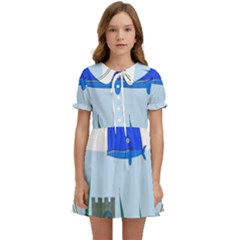 Wal-fish-small-world-lake-sea Kids  Sweet Collar Dress by 99art