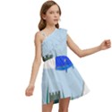 Wal-fish-small-world-lake-sea Kids  One Shoulder Party Dress View2