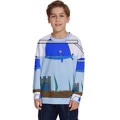 Wal-fish-small-world-lake-sea Kids  Long Sleeve Jersey by 99art