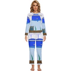 Wal-fish-small-world-lake-sea Womens  Long Sleeve Lightweight Pajamas Set by 99art