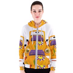 Car-transportation-cartoon-comic Women s Zipper Hoodie by 99art