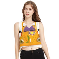 Car-transportation-cartoon-comic V-neck Cropped Tank Top by 99art