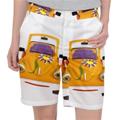 Car-transportation-cartoon-comic Women s Pocket Shorts by 99art