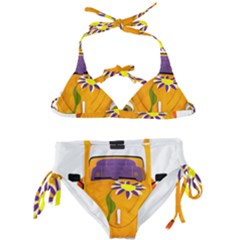 Car-transportation-cartoon-comic Kids  Classic Bikini Set by 99art