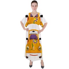 Car-transportation-cartoon-comic V-neck Boho Style Maxi Dress