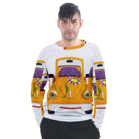 Car-transportation-cartoon-comic Men s Long Sleeve Raglan Tee by 99art