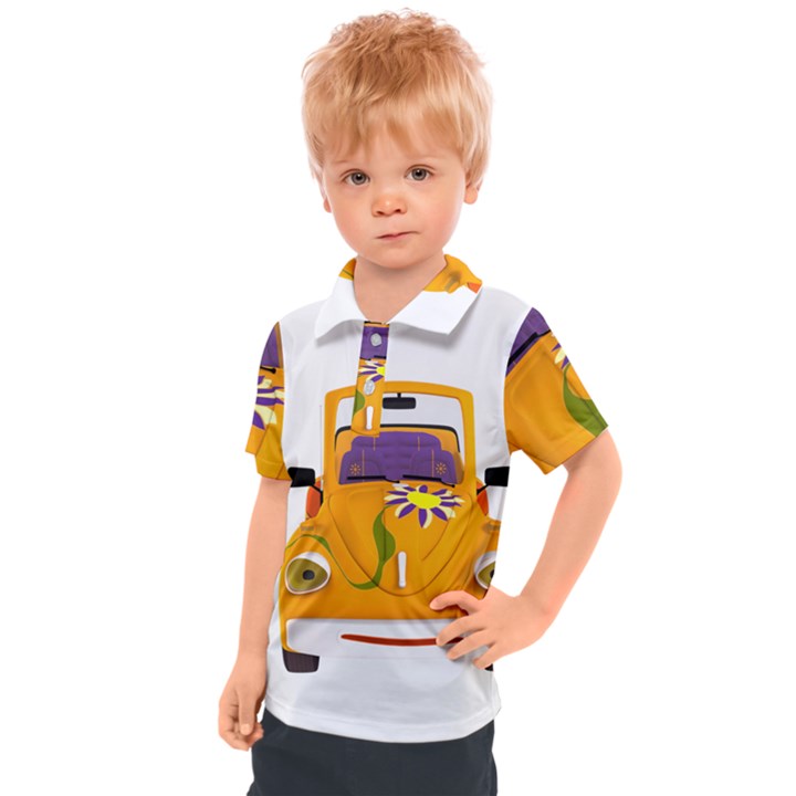 Car-transportation-cartoon-comic Kids  Polo Tee