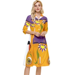 Car-transportation-cartoon-comic Classy Knee Length Dress