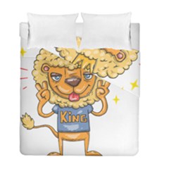 Animation-lion-animals-king-cool Duvet Cover Double Side (full/ Double Size) by 99art