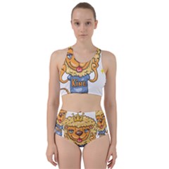 Animation-lion-animals-king-cool Racer Back Bikini Set by 99art