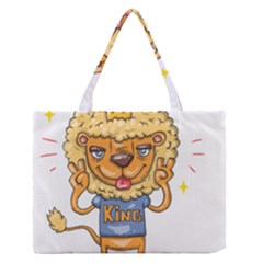 Animation-lion-animals-king-cool Zipper Medium Tote Bag by 99art