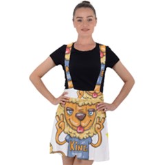 Animation-lion-animals-king-cool Velvet Suspender Skater Skirt by 99art