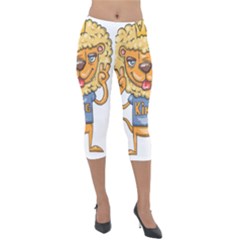 Animation-lion-animals-king-cool Lightweight Velour Capri Leggings  by 99art