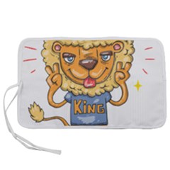 Animation-lion-animals-king-cool Pen Storage Case (l) by 99art