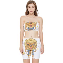 Animation-lion-animals-king-cool Stretch Shorts And Tube Top Set by 99art