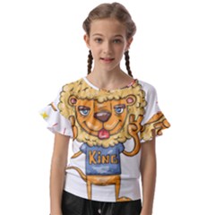 Animation-lion-animals-king-cool Kids  Cut Out Flutter Sleeves by 99art