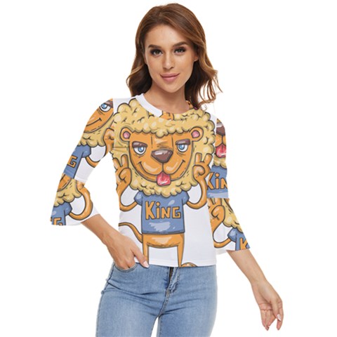 Animation-lion-animals-king-cool Bell Sleeve Top by 99art