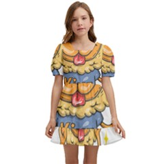 Animation-lion-animals-king-cool Kids  Short Sleeve Dolly Dress by 99art