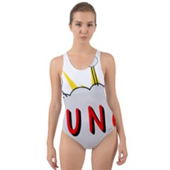 Comic-noise-paleness-explosion Cut-out Back One Piece Swimsuit by 99art