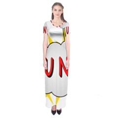 Comic-noise-paleness-explosion Short Sleeve Maxi Dress by 99art