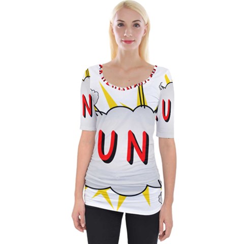 Comic-noise-paleness-explosion Wide Neckline Tee by 99art