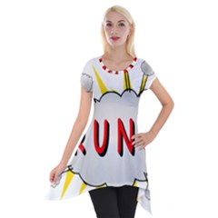 Comic-noise-paleness-explosion Short Sleeve Side Drop Tunic by 99art