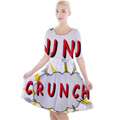 Comic-noise-paleness-explosion Quarter Sleeve A-line Dress by 99art