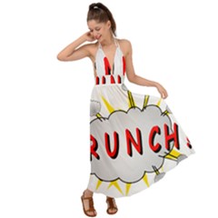 Comic-noise-paleness-explosion Backless Maxi Beach Dress by 99art