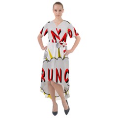 Comic-noise-paleness-explosion Front Wrap High Low Dress by 99art