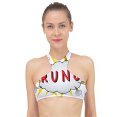 Comic-noise-paleness-explosion High Neck Bikini Top by 99art