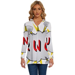 Comic-noise-paleness-explosion Long Sleeve Drawstring Hooded Top by 99art