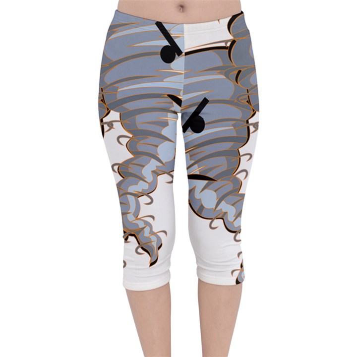 Tornado-twister-angry-comic Velvet Capri Leggings 