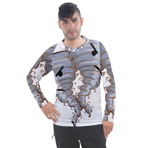 Tornado-twister-angry-comic Men s Pique Long Sleeve Tee by 99art