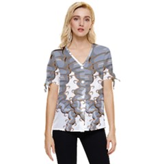 Tornado-twister-angry-comic Bow Sleeve Button Up Top by 99art