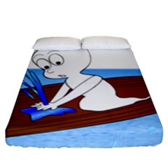 Spirit-boat-funny-comic-graphic Fitted Sheet (king Size) by 99art