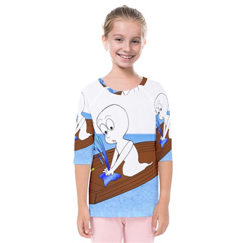 Spirit-boat-funny-comic-graphic Kids  Quarter Sleeve Raglan Tee by 99art