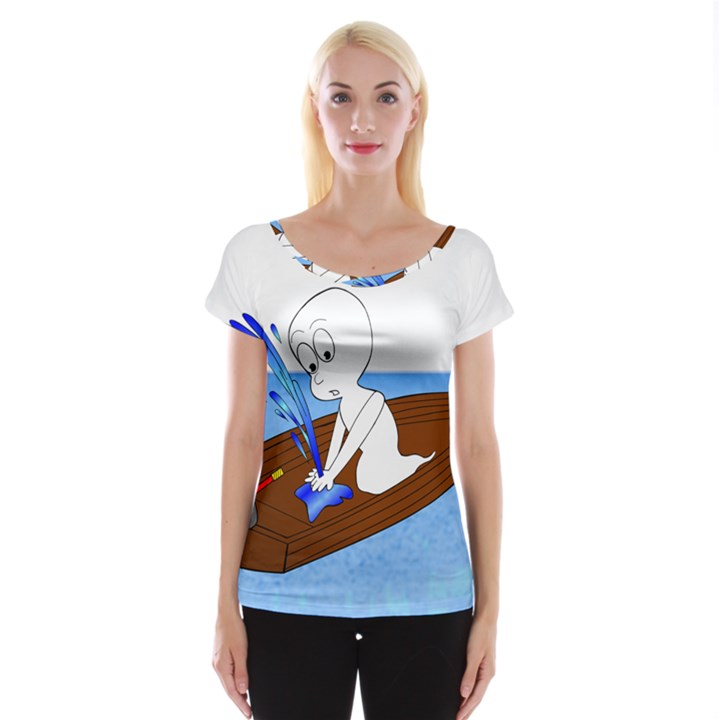 Spirit-boat-funny-comic-graphic Cap Sleeve Top