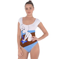 Spirit-boat-funny-comic-graphic Short Sleeve Leotard  by 99art